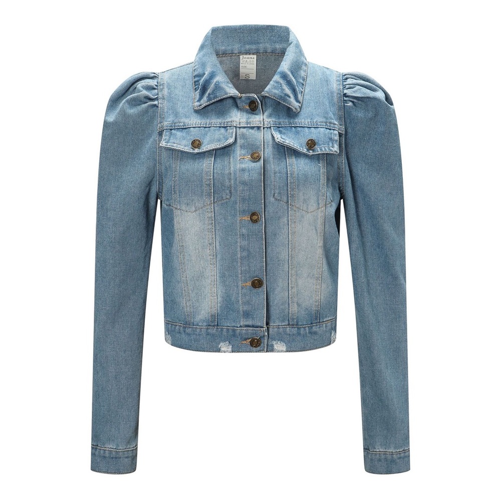 B2G1🍁🆕Denim Button Down Crop Jean Jacket - Picture 6 of 8